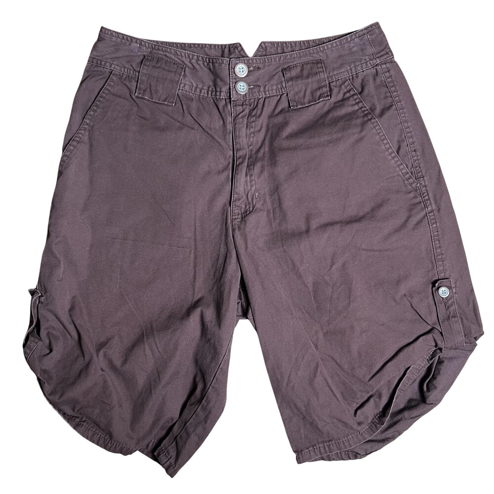 White Stag Bermuda Shorts Womens 8 Brown Twill 100% Cotton Pockets Zip